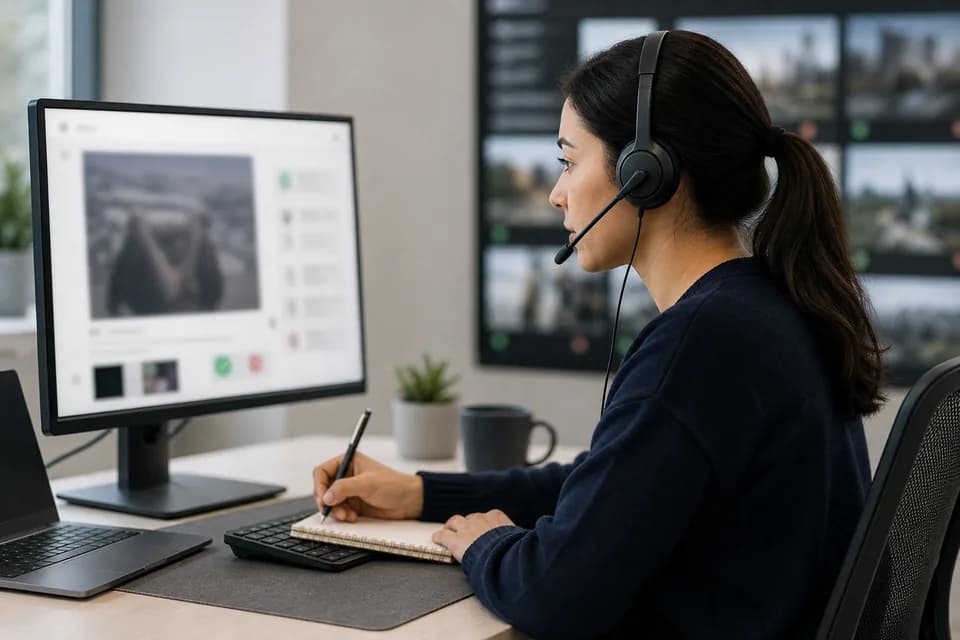 A trust and safety analyst reviewing image content