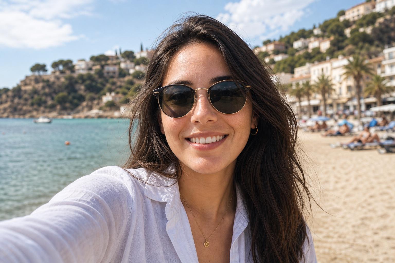 A realistic social profile style selfie photo