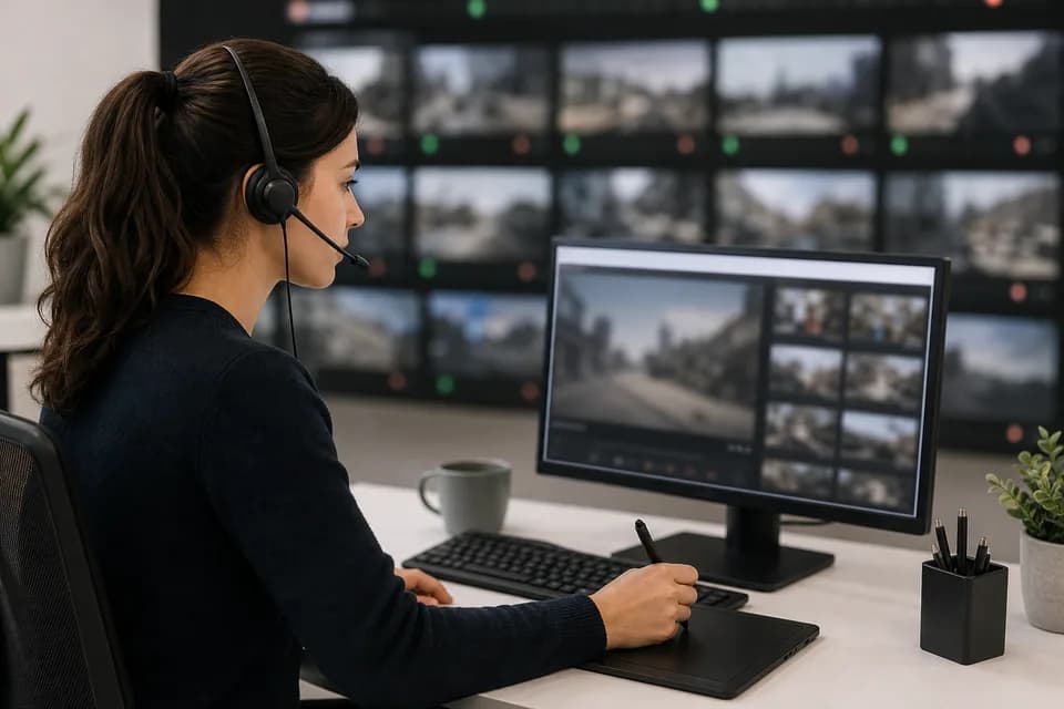 A trust and safety analyst reviewing video content