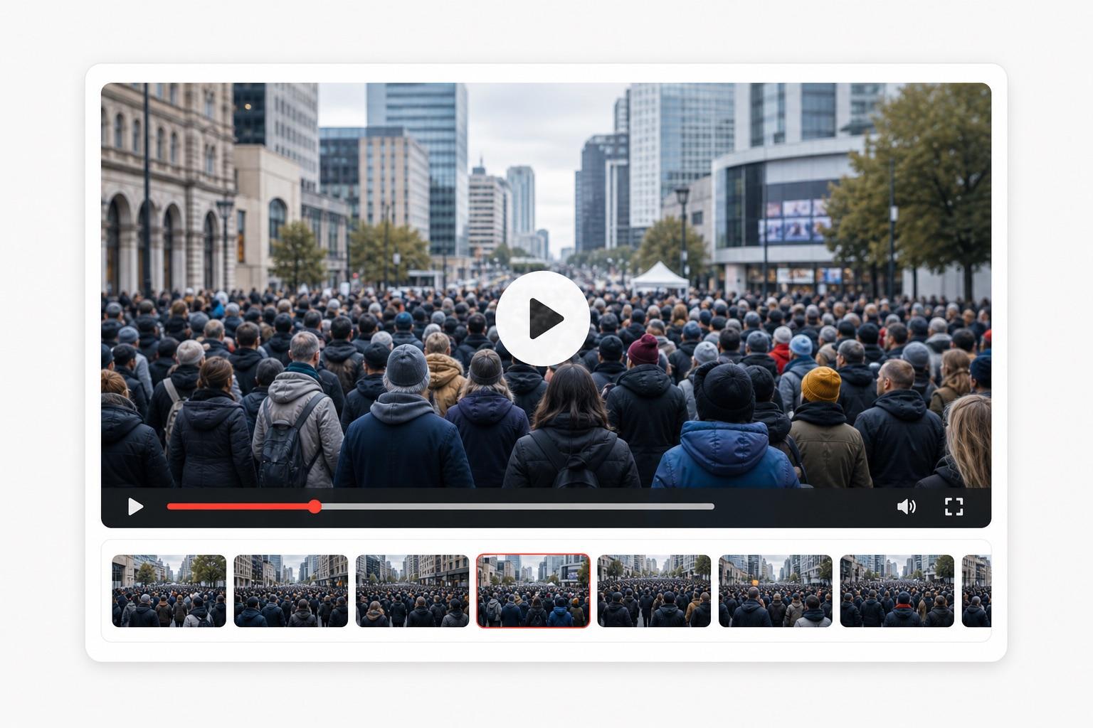 A bright video player showing a public news clip